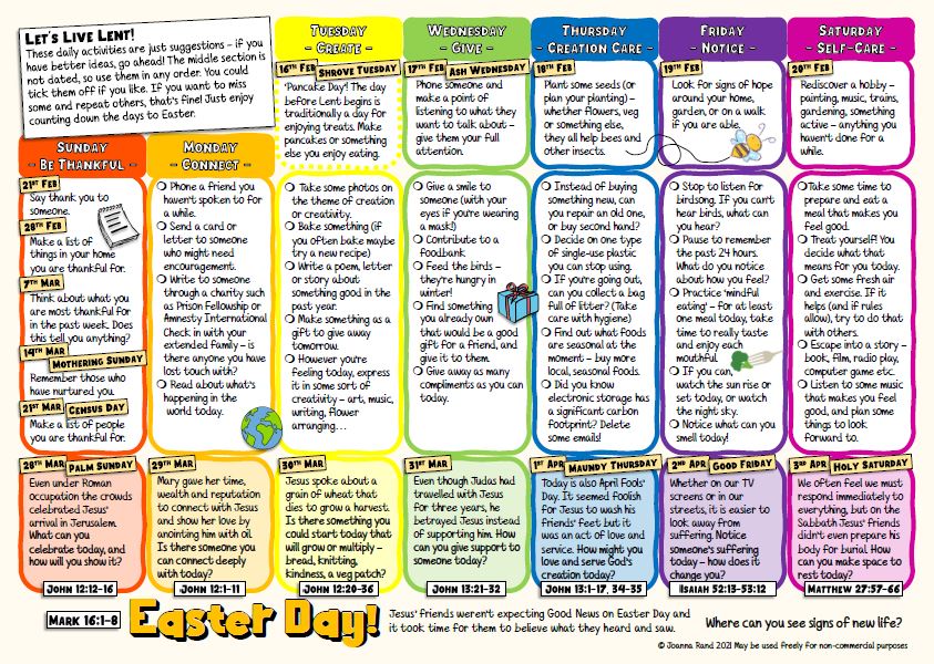 Lent Activity Sheet